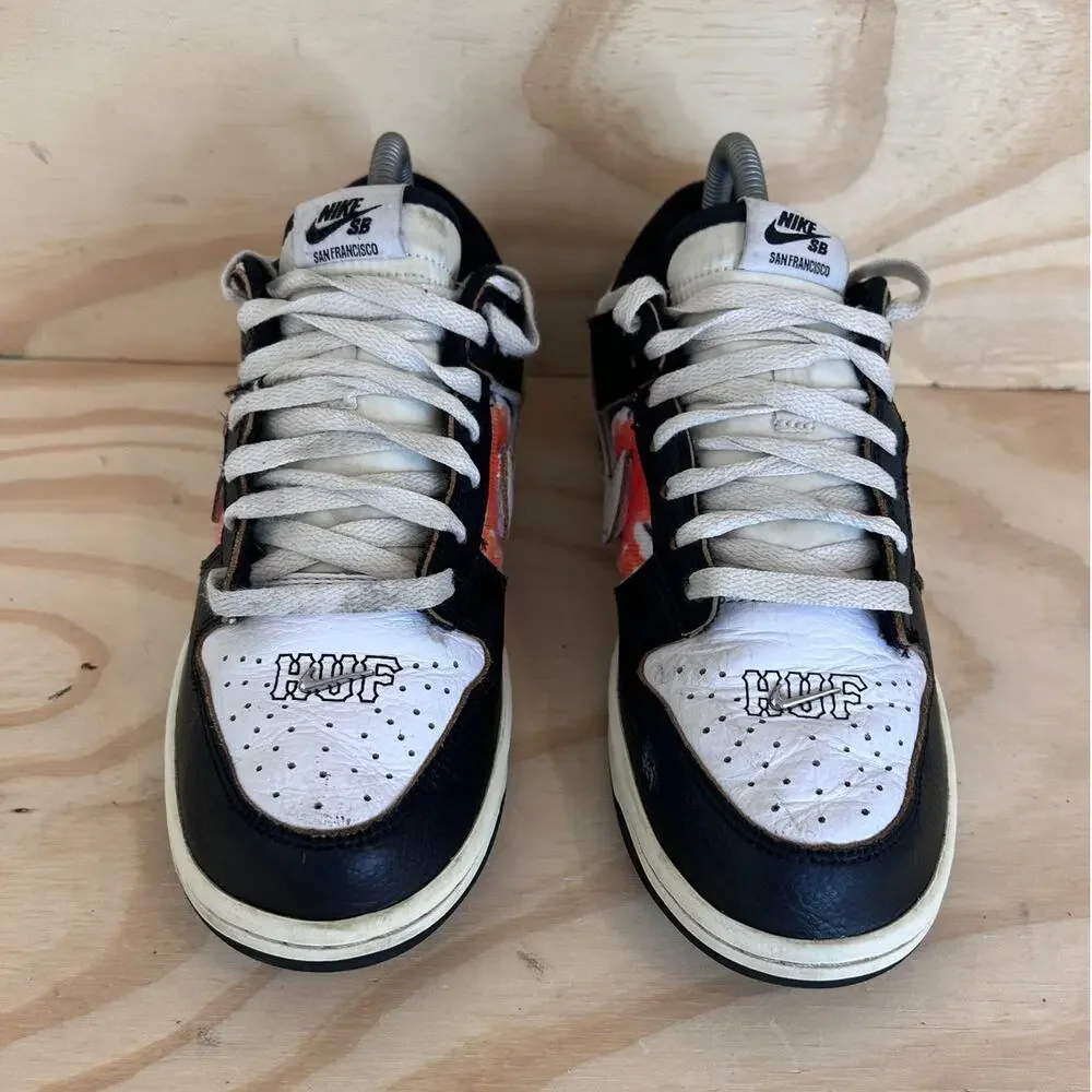 Nike SB Dunk Low Huf San Francisco Sneakers Black/White Big Kid's 6.5 FD8775-001